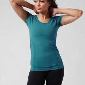 New! Athleta Teal Speedlight Seamless Tee Size L
